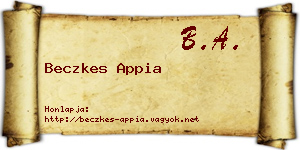 Beczkes Appia névjegykártya
